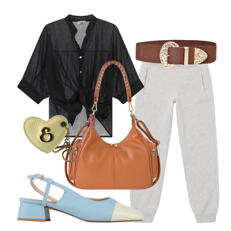 Outfit donna - Camicia boxy. Stile Bon Ton per Ufficio. Abbinamento con décolleté, pantaloni, camicie a manica corta, cinture, borse a spalla, portachiavi.