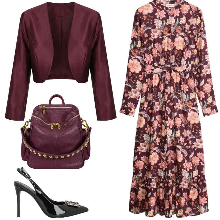 Outfit donna - Total look #2473668. Stile Chic per Serata fuori. Abbinamento con décolleté, vestiti lunghi, blazer, zaini.