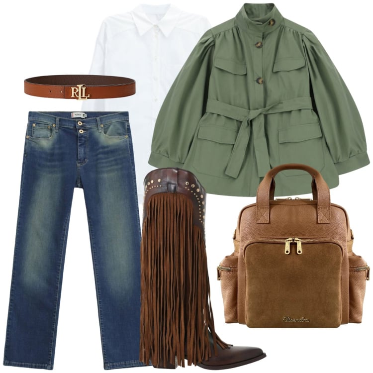 Outfit donna - Speciale accessori suede. Stile Casual chic per Serata fuori. Abbinamento con camicie, stivaletti texani, cappotti, jeans slim fit, zaini, cinture.