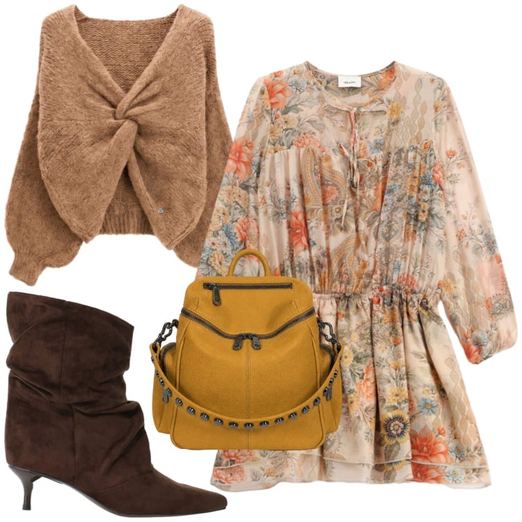 Outfit donna - Speciale accessori suede. Stile Casual per Tutti i giorni. Abbinamento con stivali, vestiti corti, maglieria, zaini.