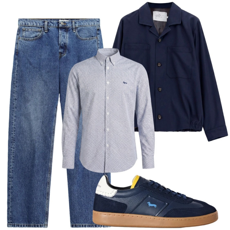 Outfit uomo - Total look #2473788. Stile Trendy per Tutti i giorni. Abbinamento con sneakers, camicie, jeans, cappotti.