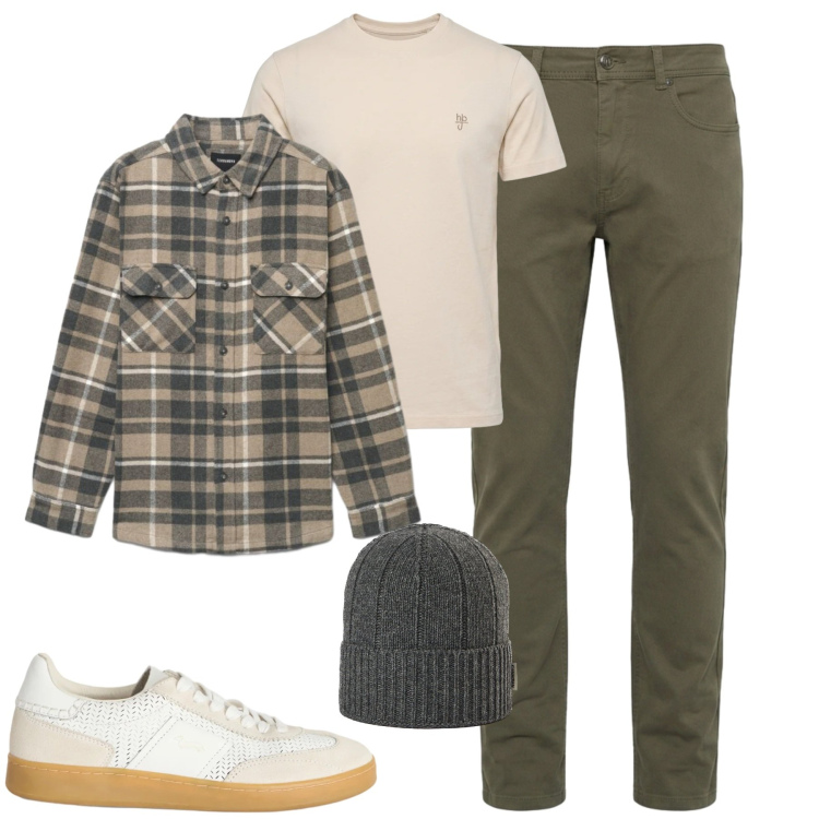 Outfit uomo - Autunno. Stile Casual per Tutti i giorni. Abbinamento con t-shirt, pantaloni, sneakers, berretti, camicie.