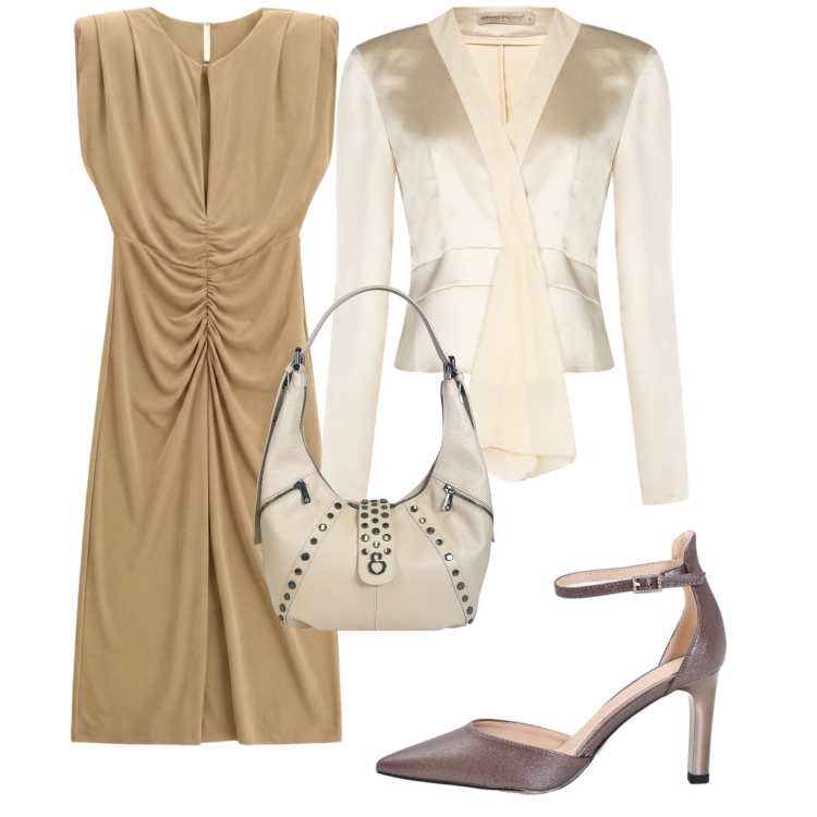 Outfit donna - Total look #2473835. Stile Chic per Cerimonia. Abbinamento con vestiti midi/longuette, borse a spalla, décolleté, blazer.