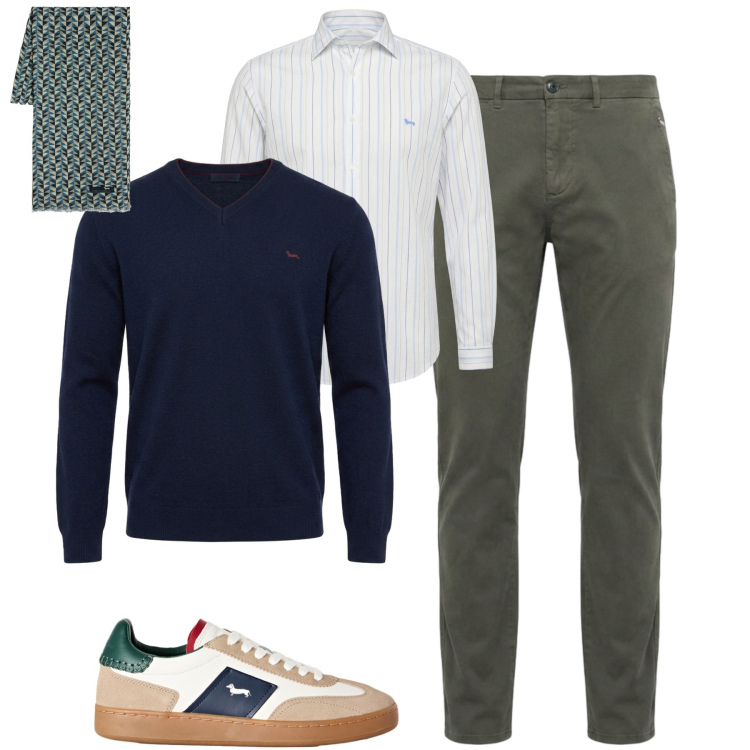 Outfit uomo - Settembre. Stile Casual per Tutti i giorni. Abbinamento con pantaloni, sneakers, maglieria, camicie, sciarpe.