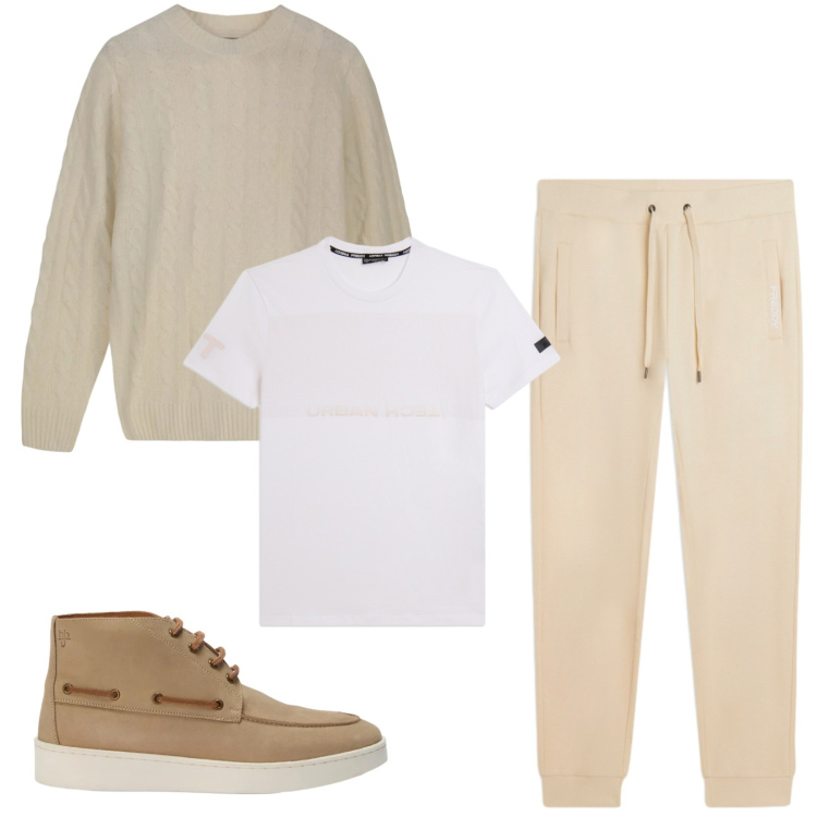 Outfit uomo - Total look #2473854. Stile Casual per Tutti i giorni. Abbinamento con stivali e stivaletti, maglieria, t-shirt, pantaloni.