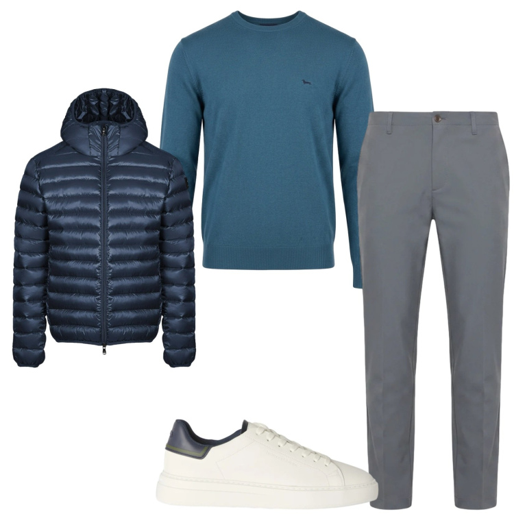 Outfit uomo - Total look #2473856. Stile Casual per Tutti i giorni. Abbinamento con pantaloni, maglieria, sneakers, bomber.