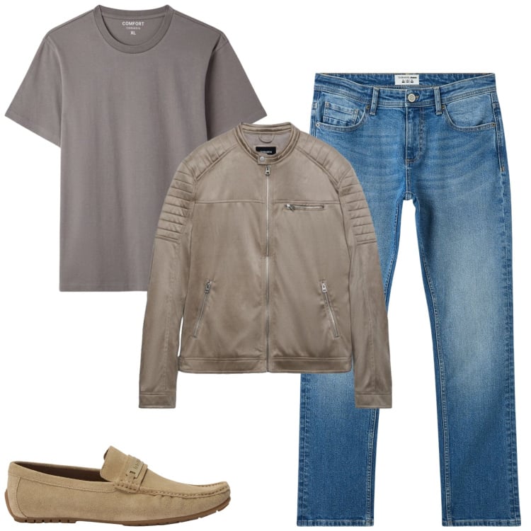Outfit uomo - Total look #2473933. Stile Casual per Tutti i giorni. Abbinamento con scarpe stringate, jeans, giacche, t-shirt.