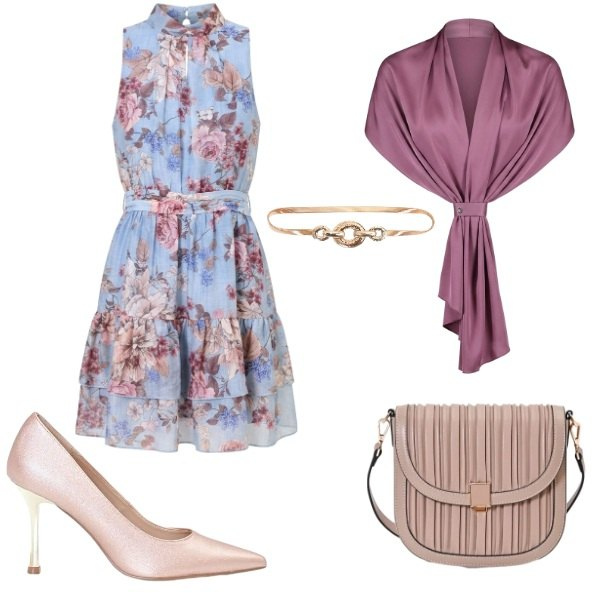 Outfit donna - Bon ton raffinato. Stile Bon Ton per Cerimonia. Abbinamento con stole, vestiti corti, borse a tracolla, décolleté, cinture.