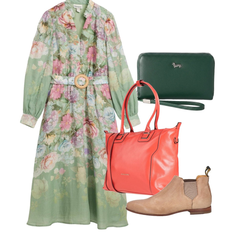 Outfit donna - Settembre. Stile Bon Ton per Tutti i giorni. Abbinamento con stivaletti chelsea, zaini, vestiti midi/longuette, portafogli.