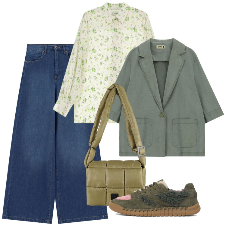 Outfit donna - Dark denim - Il jeans per l\'autunno. Stile Bon Ton per Tutti i giorni. Abbinamento con blazer, camicie, jeans, borse a spalla, sneakers.