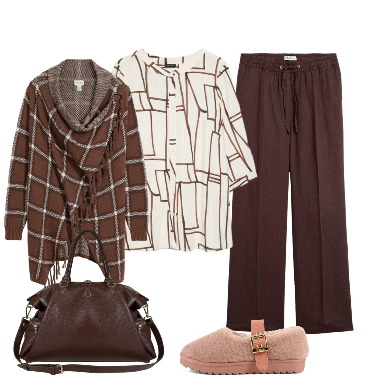 Outfit donna - La comoda e pratica mantella. Stile Chic per Tutti i giorni. Abbinamento con cardigans, pantaloni, bluse, borse a spalla, ballerine.