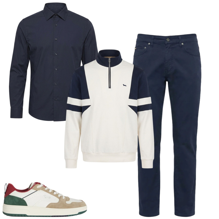 Outfit uomo - Settembre. Stile Casual per Tutti i giorni. Abbinamento con felpe, sneakers, pantaloni, camicie.