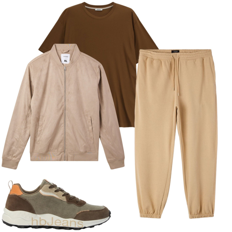 Outfit uomo - Total look #2474302. Stile Casual per Tutti i giorni. Abbinamento con sneakers, t-shirt, bomber, pantaloni.