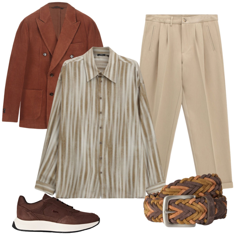 Outfit uomo - Total look #2474306. Stile Casual per Tutti i giorni. Abbinamento con sneakers, cinture, camicie, pantaloni, giacche.