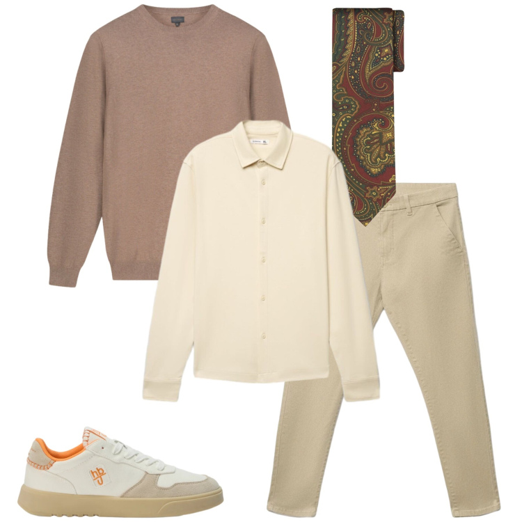 Outfit uomo - Total look #2474309. Stile Casual per Tutti i giorni. Abbinamento con sneakers, cravatte, maglieria, pantaloni chino, camicie.