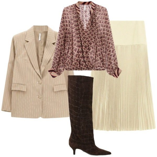 Outfit donna - We Are Back Imperial Fashion. Stile Glamour per Tutti i giorni. Abbinamento con gonne longuette, stivali, bluse, blazer.