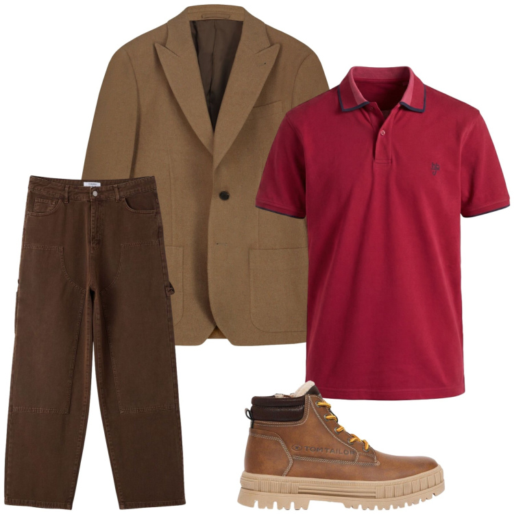 Outfit uomo - Total look #2474376. Stile Casual per Tutti i giorni. Abbinamento con stivali e stivaletti, polo, giacche, pantaloni.