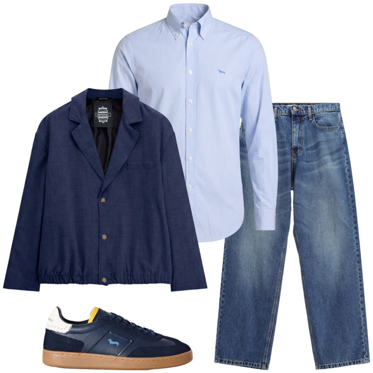 Outfit uomo - Total look #2474400. Stile Casual per Tutti i giorni. Abbinamento con camicie, sneakers, jeans, giacche.