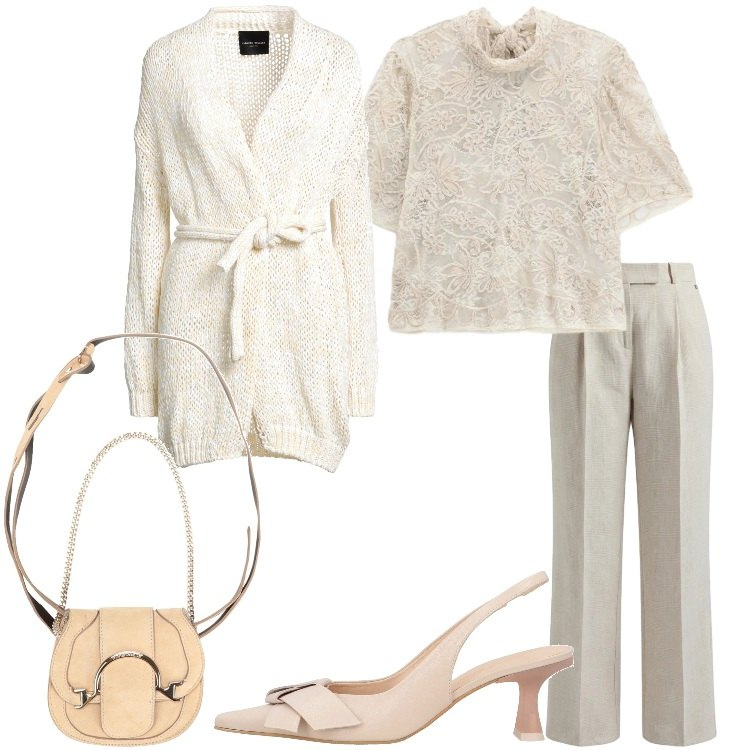 Outfit donna - La maglia in pizzo - @valeryg82. Stile Romantica per Serata fuori. Abbinamento con marsupi, décolleté, cardigans, pantaloni, top.