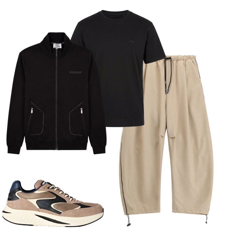 Outfit uomo - Settimana. Stile Casual per Tutti i giorni. Abbinamento con t-shirt, sneakers, pantaloni, felpe.