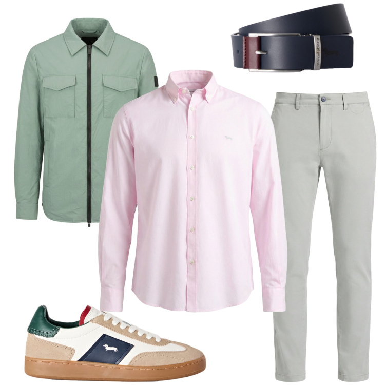 Outfit uomo - Total look #2474453. Stile Casual per Tutti i giorni. Abbinamento con sneakers, cinture, pantaloni chino, camicie, giacche.