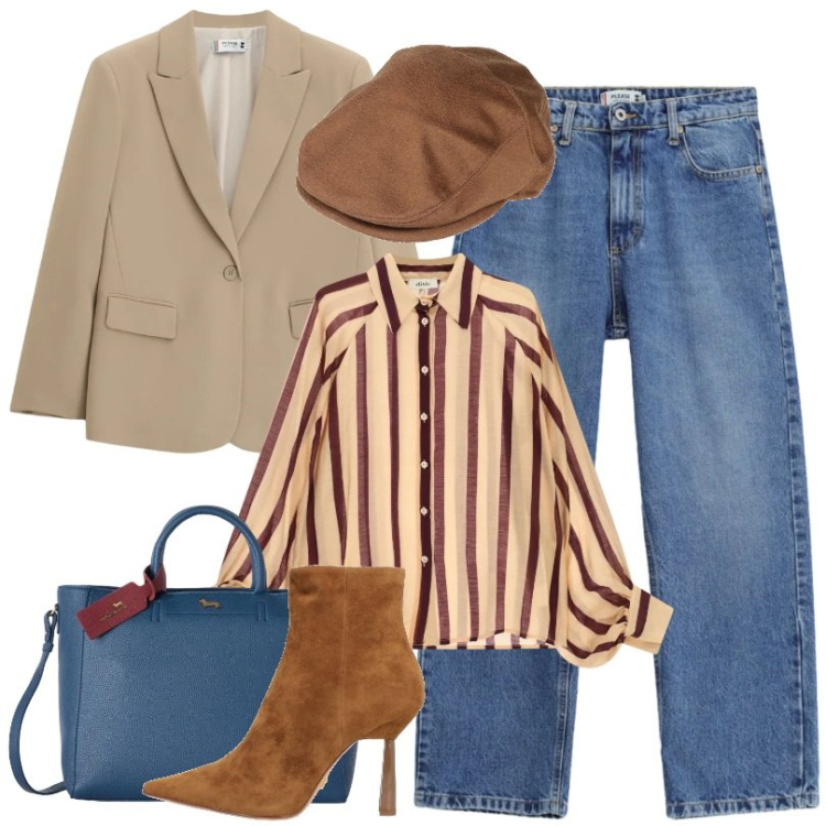 Outfit donna - Pronte a conquistare la città. Stile Urban per Tutti i giorni. Abbinamento con cappelli, stivaletti, borse a mano, blazer, jeans dritti, camicie.