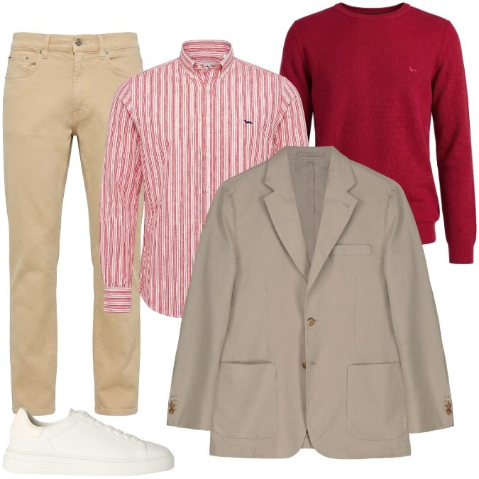 Outfit uomo - Settembre smart. Stile Casual per Tutti i giorni. Abbinamento con camicie, pullovers, pantaloni, sneakers, giacche.
