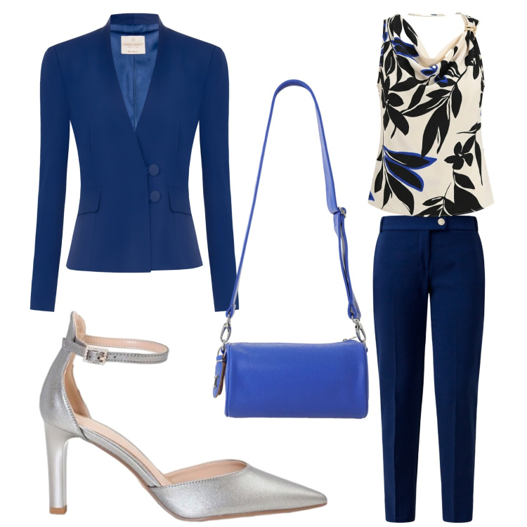Outfit donna - Cerimonia in tallieur. Stile Bon Ton per Cerimonia. Abbinamento con borse a tracolla, pantaloni, canottiere, blazer, décolleté.