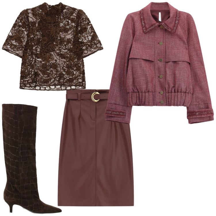 Outfit donna - We are back. Stile Casual chic per Serata fuori. Abbinamento con top, gonne longuette, cappotti, stivali.