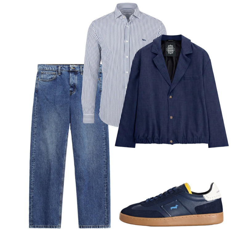 Outfit uomo - Settembre. Stile Casual per Tutti i giorni. Abbinamento con camicie, sneakers, jeans, giacche.
