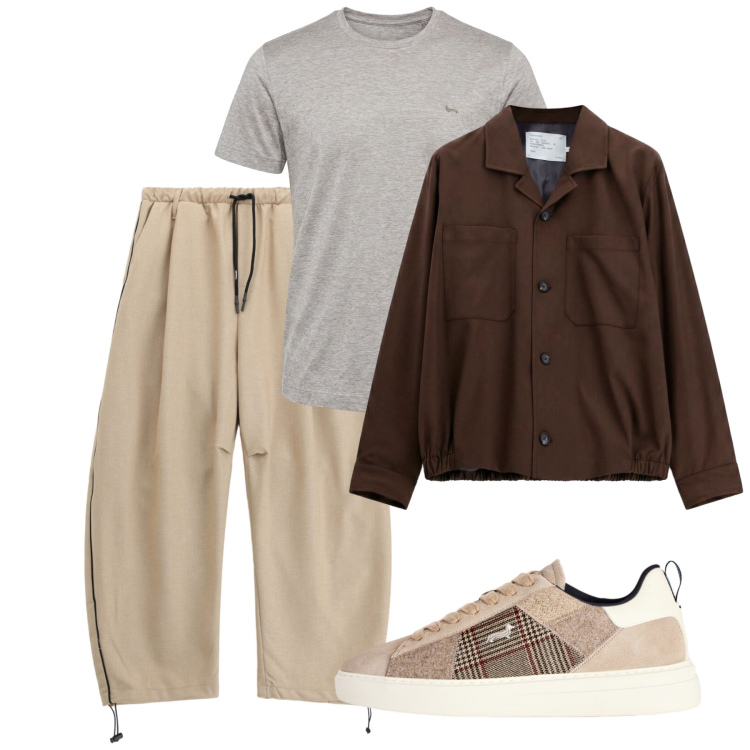 Outfit uomo - Autunno. Stile Casual per Tutti i giorni. Abbinamento con sneakers, t-shirt, pantaloni, cappotti.