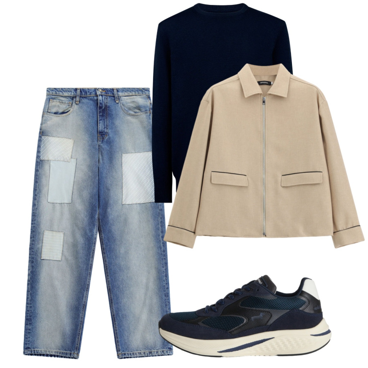 Outfit uomo - Settembre. Stile Casual per Tutti i giorni. Abbinamento con sneakers, jeans, cappotti, maglieria.
