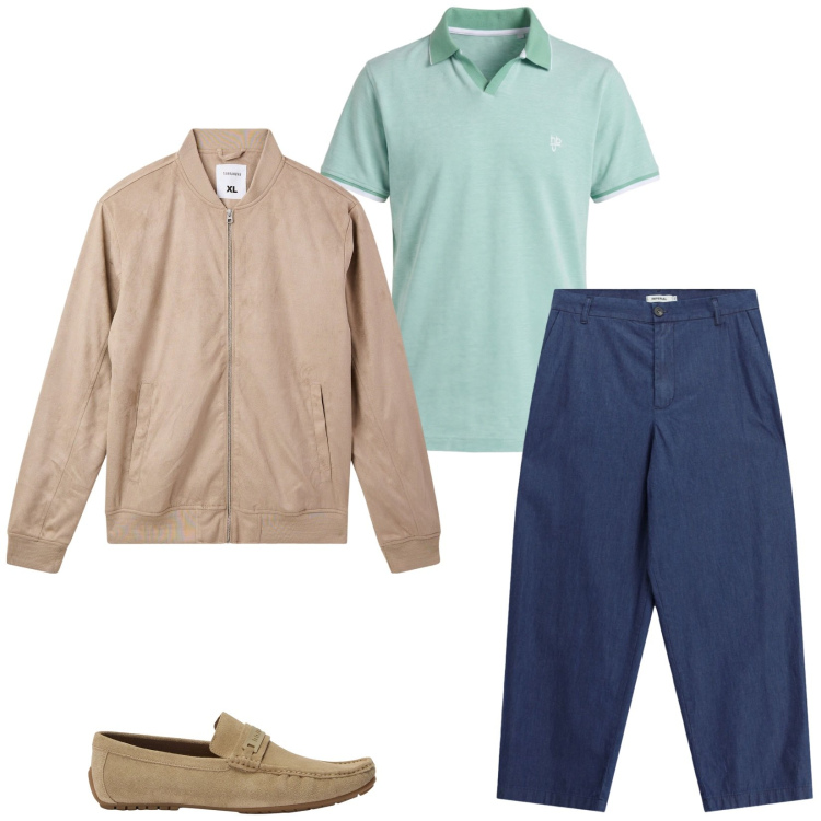 Outfit uomo - Total look #2474836. Stile Casual per Tutti i giorni. Abbinamento con polo, scarpe stringate, jeans, bomber.