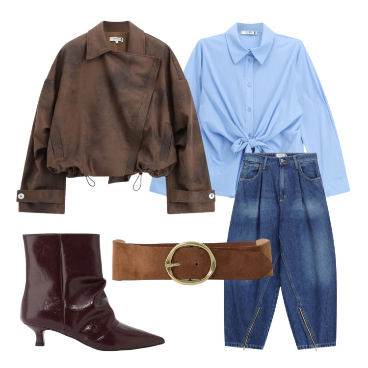 Outfit donna - Please protagonista la giacca. Stile Urban per Serata fuori. Abbinamento con camicie, jeans, bomber, stivaletti, cinture.