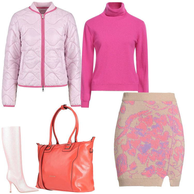 Outfit donna - Total look #2475009. Stile Casual chic per Tutti i giorni. Abbinamento con stivali, maglieria, zaini, minigonne, piumini.