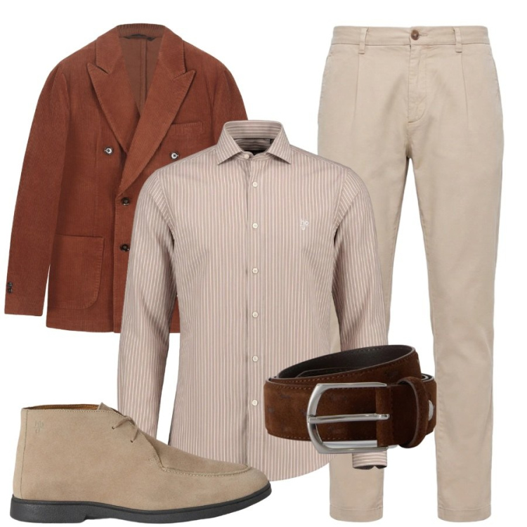Outfit uomo - Stile senza eccessi. Stile Casual per Tutti i giorni. Abbinamento con cinture, stivali e stivaletti, camicie, pantaloni, giacche.