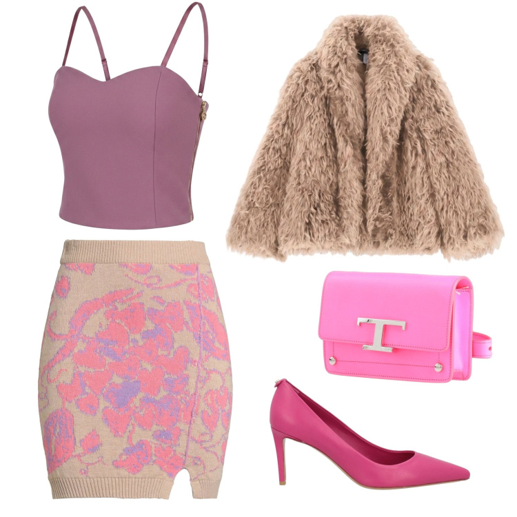 Outfit donna - Total look #2475058. per Serata fuori. Abbinamento con marsupi, décolleté, minigonne, blazer, top.