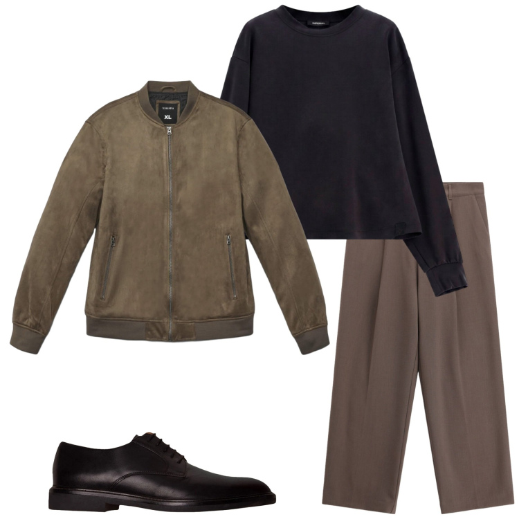 Outfit uomo - Urban autunnale. Stile Urban per Tutti i giorni. Abbinamento con pantaloni, felpe, scarpe stringate, giacche.