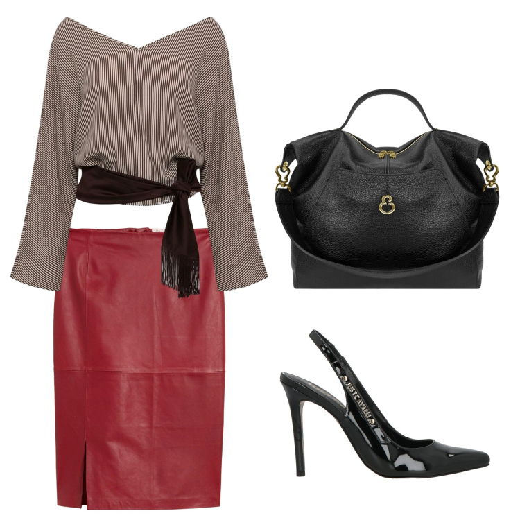 Outfit donna - Total look #2475127. per Ufficio. Abbinamento con décolleté, gonne, top, borse a spalla.