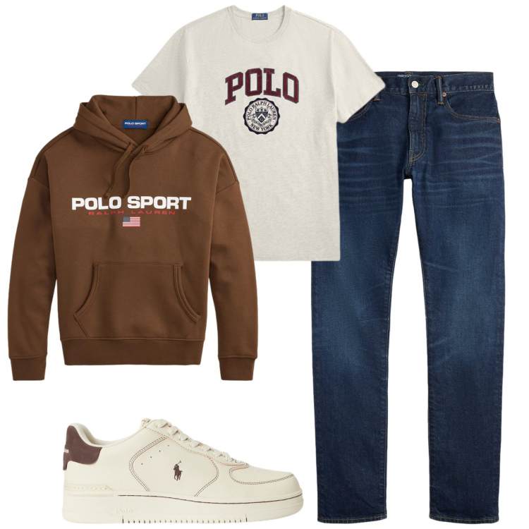 Outfit uomo - Polo. Stile Casual per Tutti i giorni. Abbinamento con jeans, t-shirt, sneakers, felpe con cappuccio.