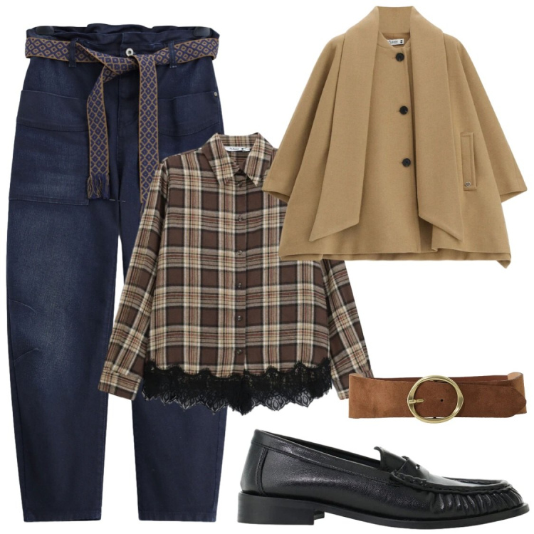 Outfit donna - Io adoro Please. Stile Chic per Ufficio. Abbinamento con mocassini, camicie, jeans slim fit, cappotti, cinture.