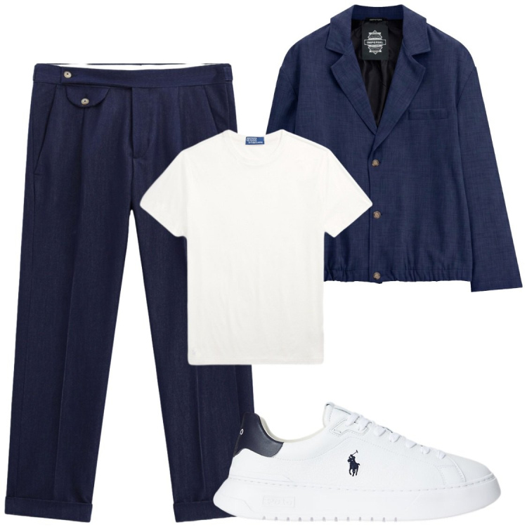 Outfit uomo - Trendy day. Stile Trendy per Tutti i giorni. Abbinamento con giacche, pantaloni, sneakers, t-shirt.