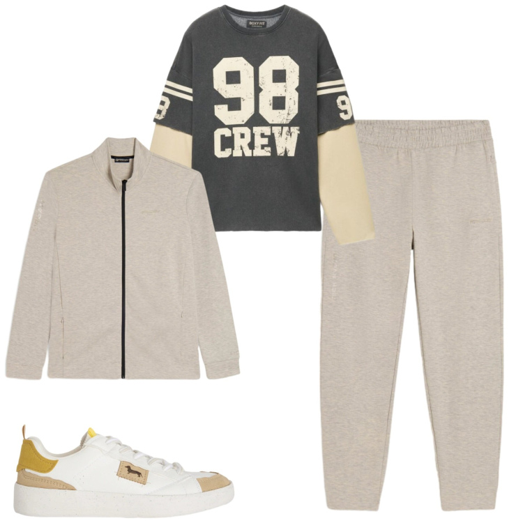 Outfit uomo - Settembre. Stile Casual per Tutti i giorni. Abbinamento con sneakers, pantaloni, felpe, felpe.