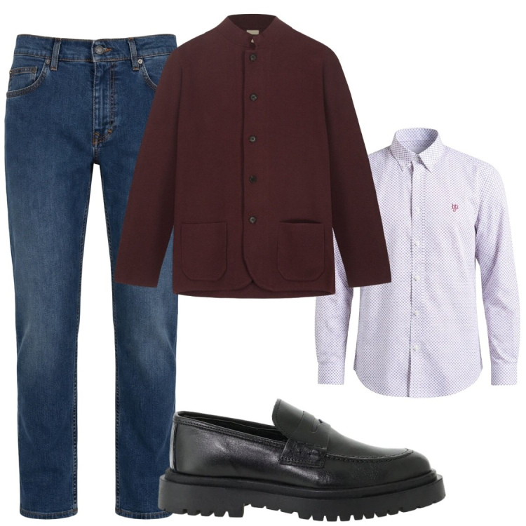 Outfit uomo - Giacche in maglia, comodo in ufficio. Stile Trendy per Ufficio. Abbinamento con camicie, jeans, scarpe stringate, giacche.