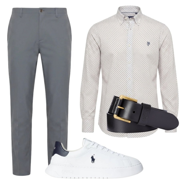 Outfit uomo - Cerimonia informale. Stile Trendy per Cerimonia. Abbinamento con camicie, pantaloni, sneakers, cinture.