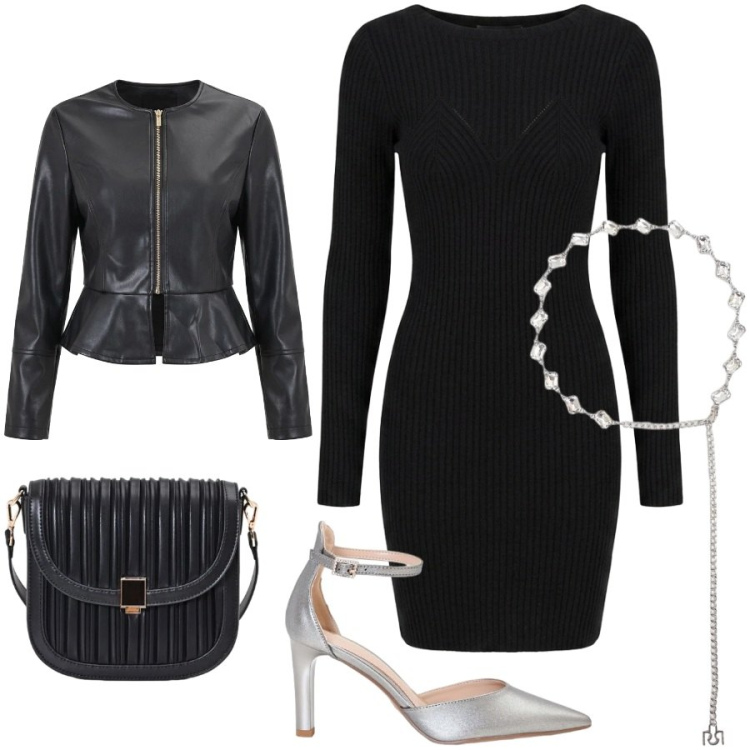 Outfit donna - Total look #2475625. Stile Chic per Serata fuori. Abbinamento con vestiti a tubino, cinture, giacche, borse a tracolla, décolleté.