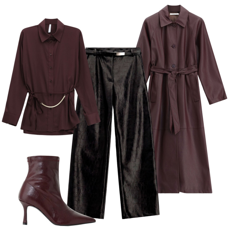 Outfit donna - Pelle in trend Imperial. Stile Trendy per Tutti i giorni. Abbinamento con camicie, cappotti, pantaloni, stivaletti.