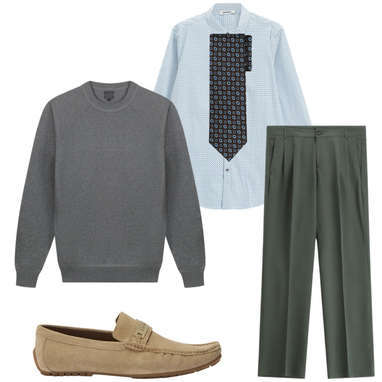 Outfit uomo - Total look #2475718. Stile Business/Elegante per Ufficio. Abbinamento con scarpe stringate, camicie, pantaloni, cravatte, maglieria.
