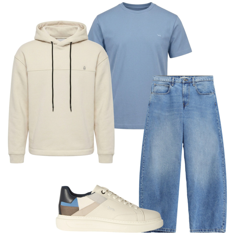 Outfit uomo - Casual style. Stile Casual per Tutti i giorni. Abbinamento con sneakers, t-shirt, jeans, felpe con cappuccio.