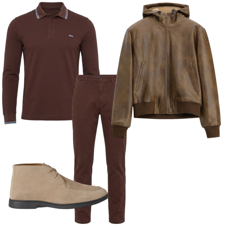Outfit uomo - Urban style. Stile Urban per Tutti i giorni. Abbinamento con pantaloni, stivali e stivaletti, polo, bomber.
